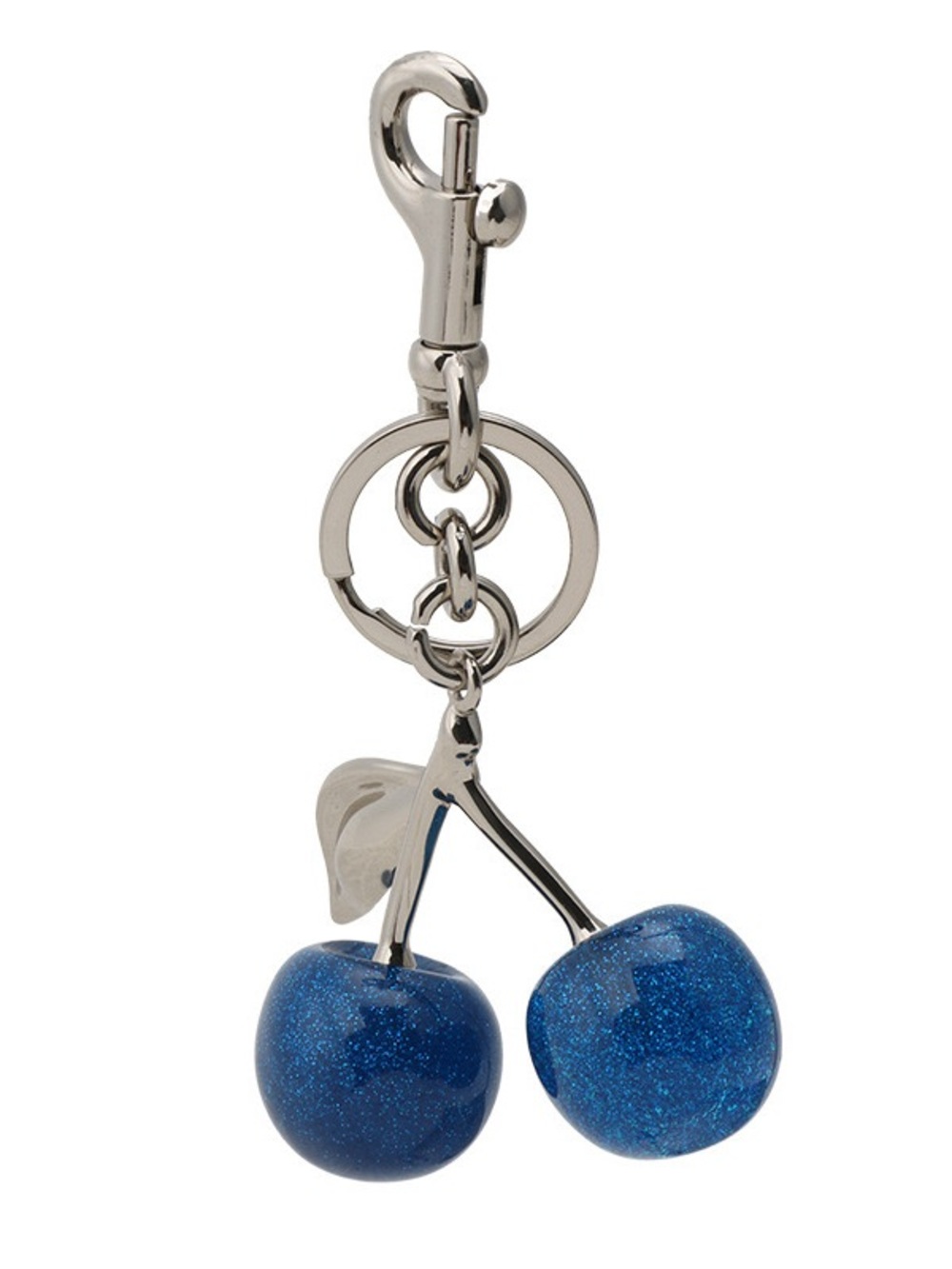 Blue Glitter Cherry Bag Charm Keychain Sparkly Cherry Purse Charm